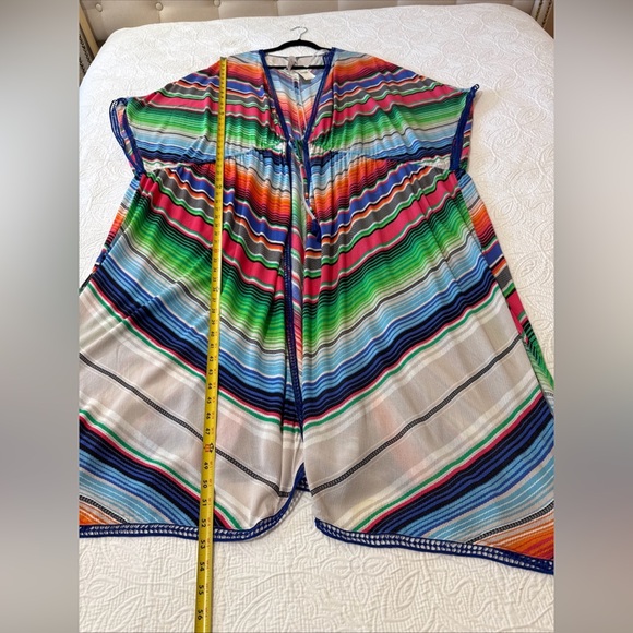 NWT Melissa McCarthy Seven7 Cover Up Duster Kimono Shirt Plus size 4X Rainbow - Picture 9 of 11